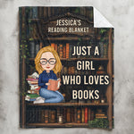 Just A Girl Who Loves Books - Personalized Blanket - Gift For Daughter