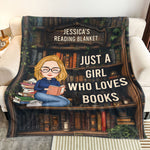 Just A Girl Who Loves Books - Personalized Blanket - Gift For Daughter