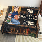 Just A Girl Who Loves Books - Personalized Blanket - Gift For Daughter