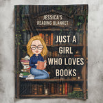 Just A Girl Who Loves Books - Personalized Blanket - Gift For Daughter