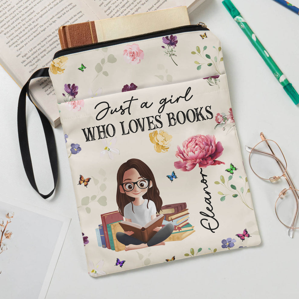 BNQL Just A Girl Who Loves Books – Buchhülle Mit Reißverschluss & Tasche – Wasserfestes Polyester – Für Taschenbücher Und Hardcover BNQL Just A Girl Who Loves Books – Buchhülle Mit Reißverschluss & Tasche – Wasserfestes Polyester – Für Taschenbücher Und Hardcover