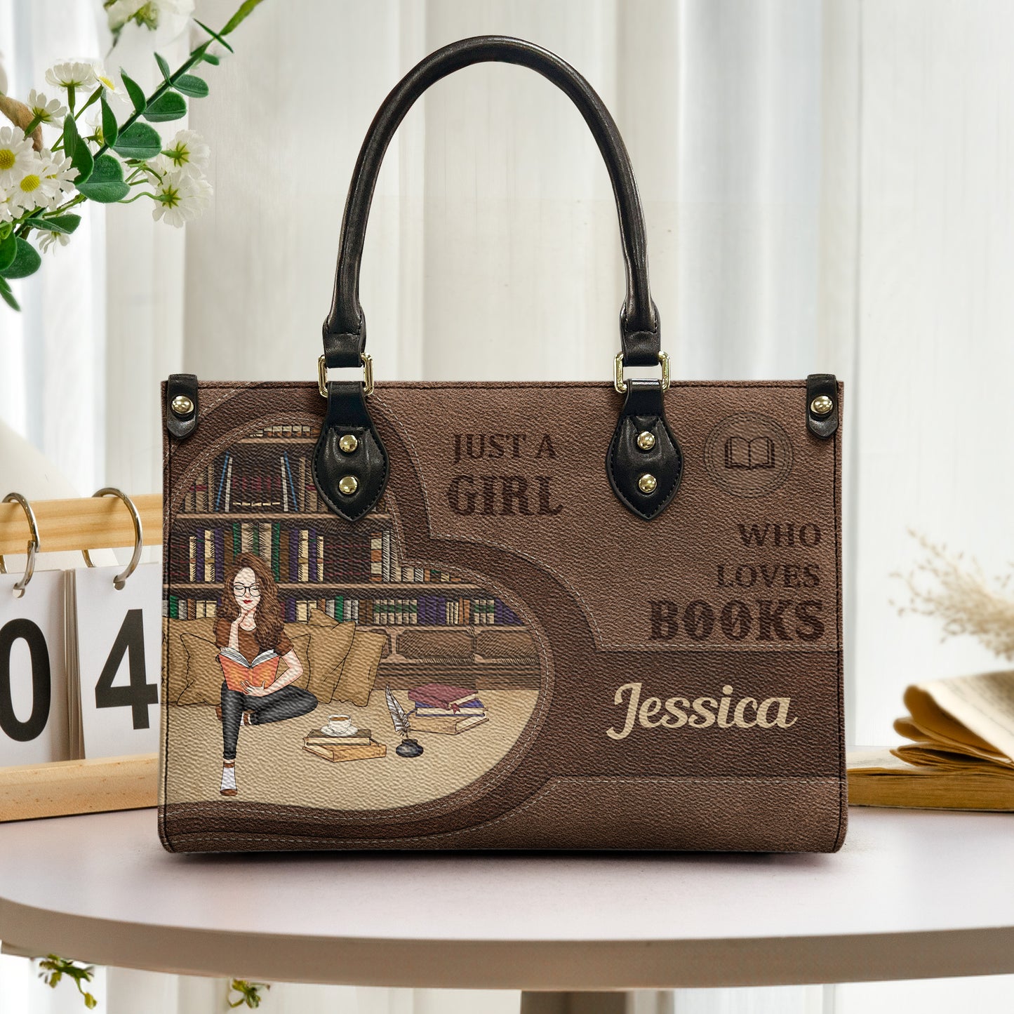 Just A Girl Who Loves Books - Personalized Leather Bag