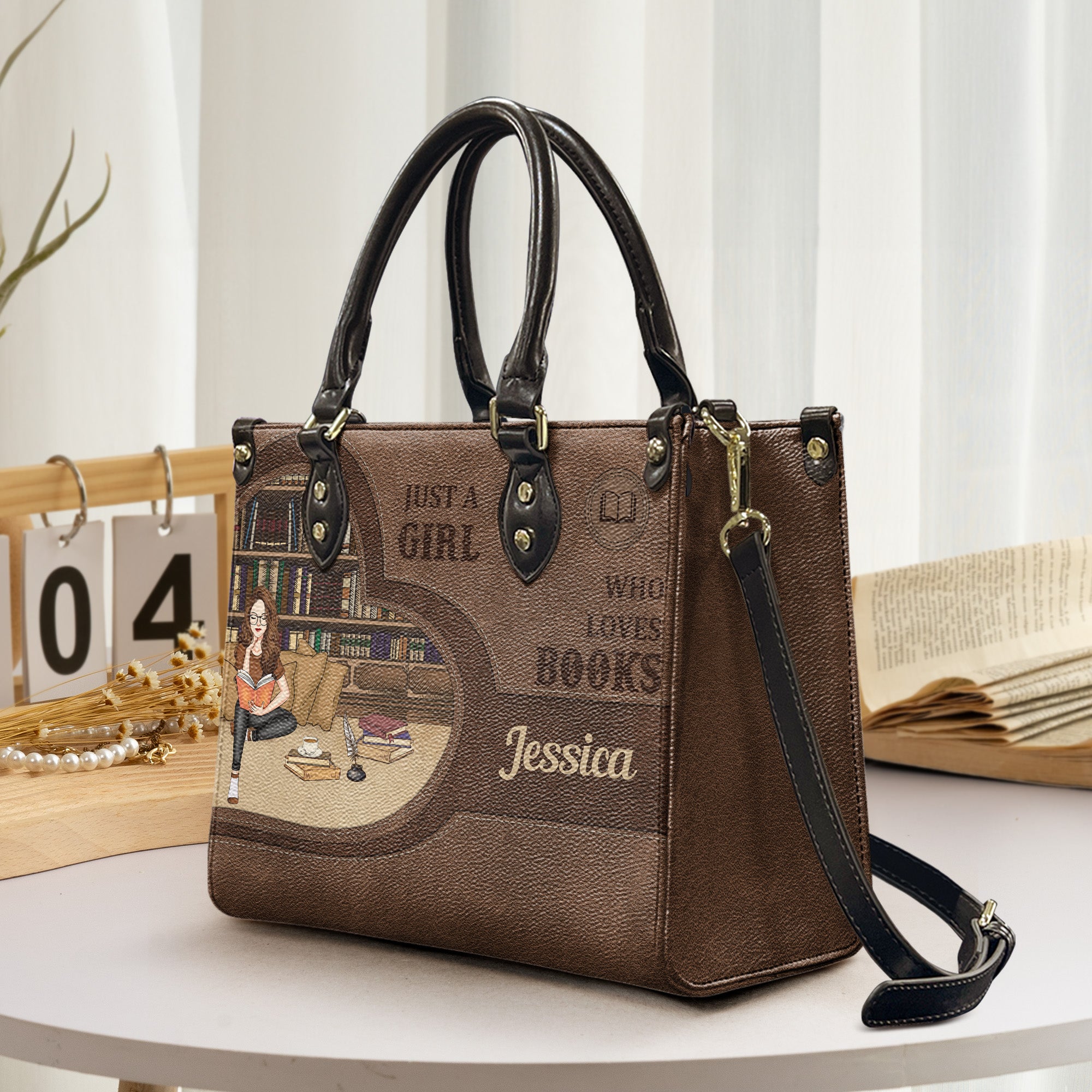 Just A Girl Who Loves Books - Personalized Leather Bag