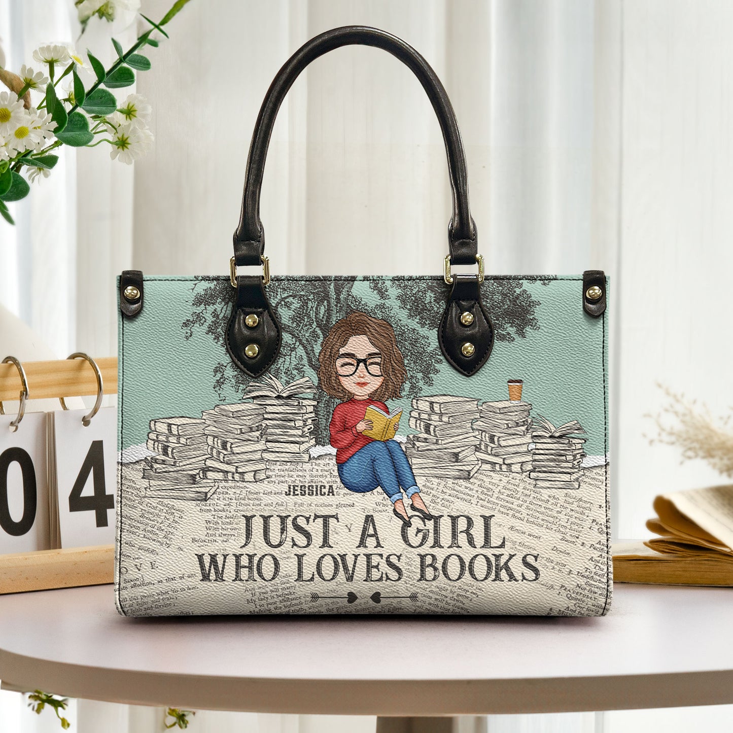 Just A Girl Who Loves Books - Personalized Leather Bag