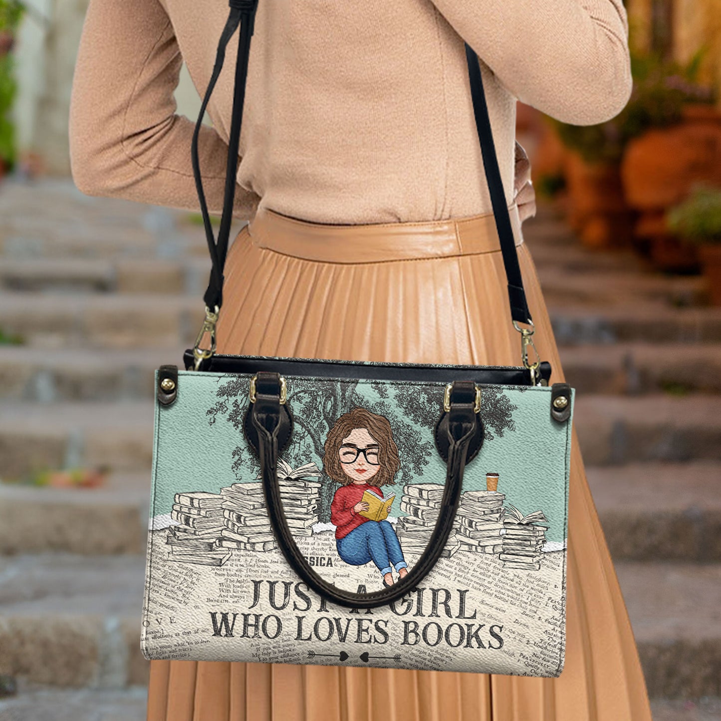 Just A Girl Who Loves Books - Personalized Leather Bag