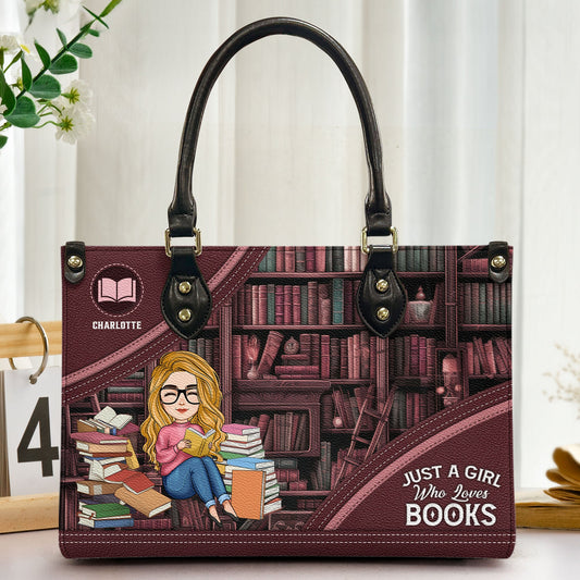 Just A Girl Who Loves Books - Personalized Leather Bag