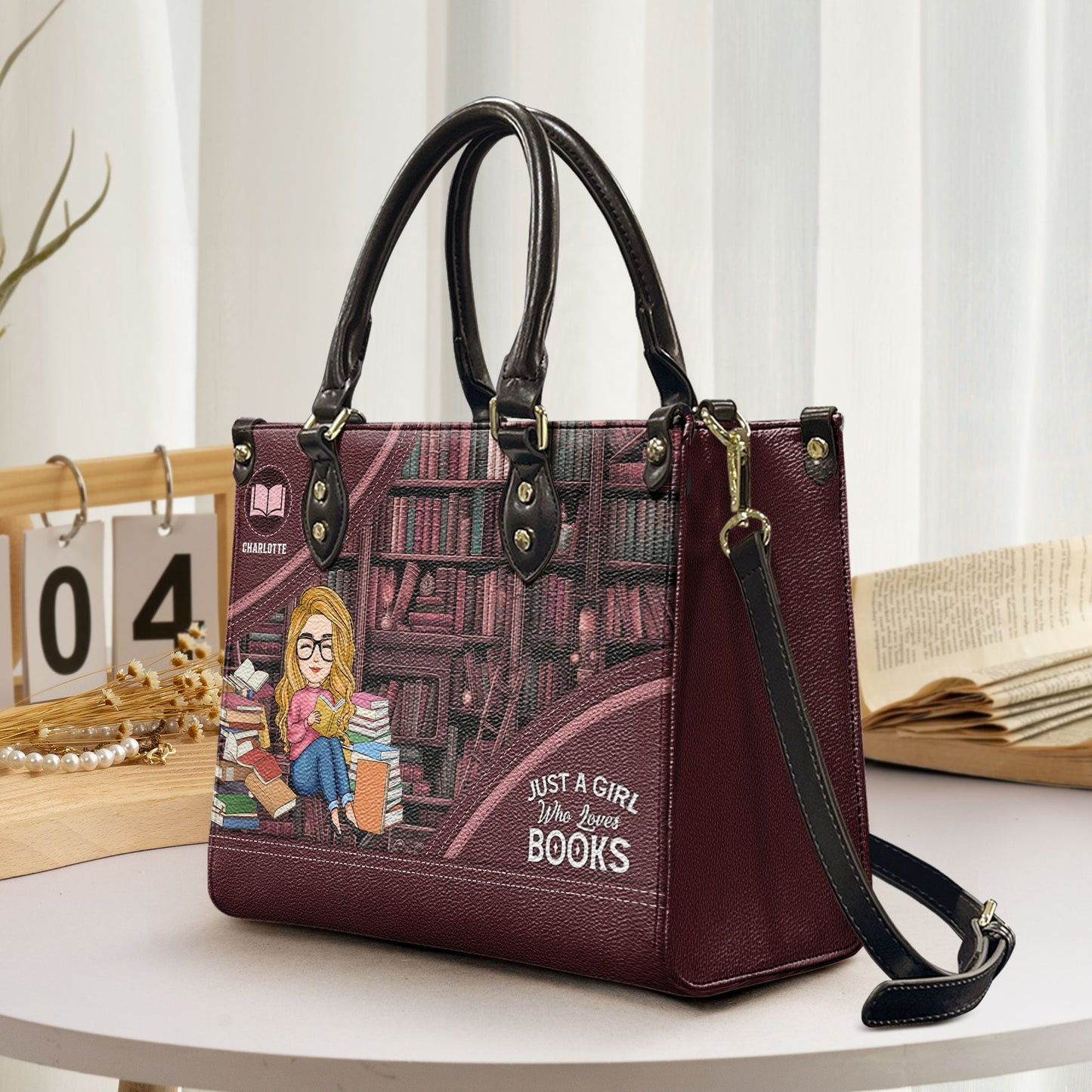 Just A Girl Who Loves Books - Personalized Leather Bag