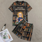 Just A Girl Who Loves Books - Personalized Pajama Shorts Set
