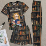 Just A Girl Who Loves Books - Personalized Pajama Shorts Set