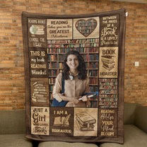 Just A Girl Who Loves Books  - Personalized Photo Blanket