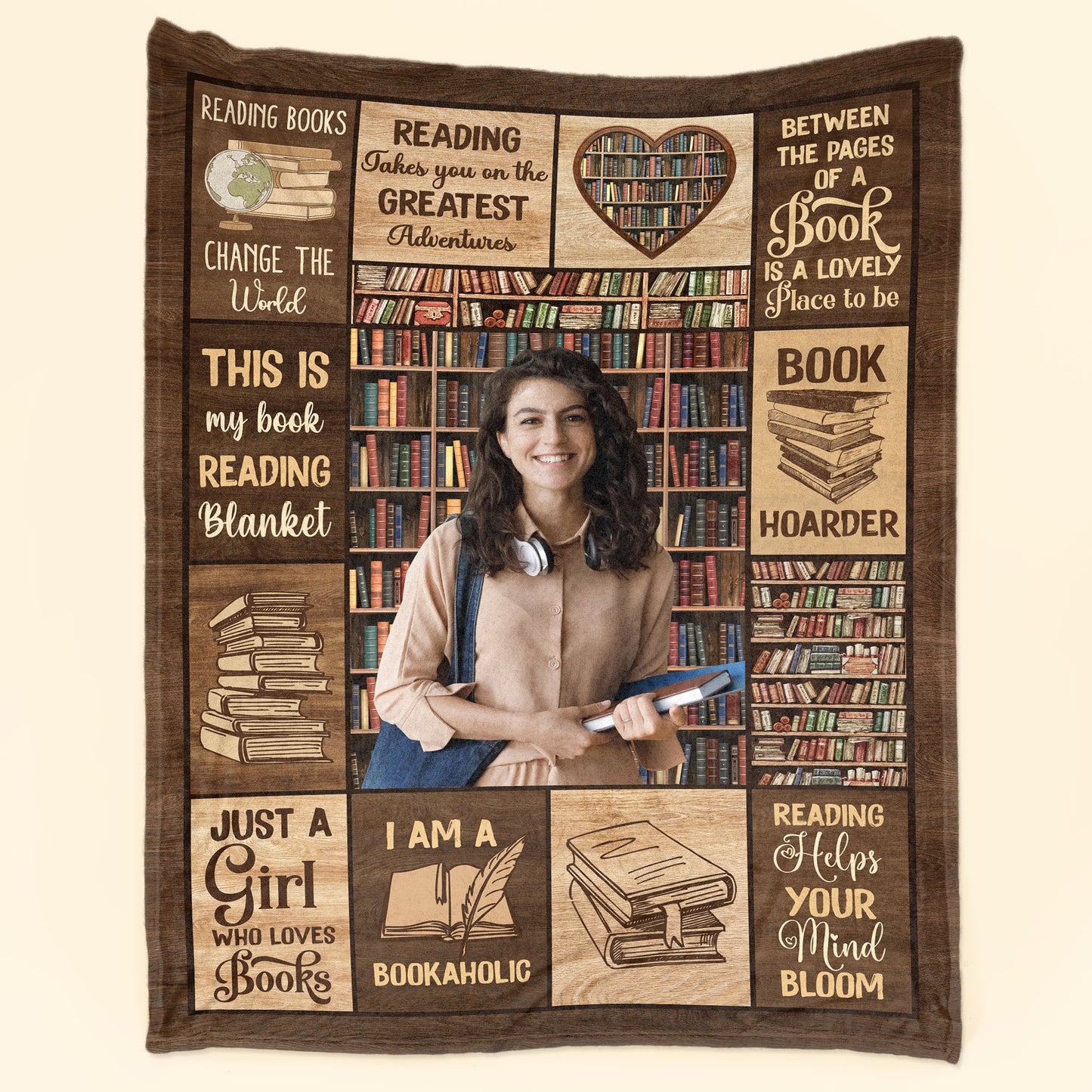 Just A Girl Who Loves Books  - Personalized Photo Blanket
