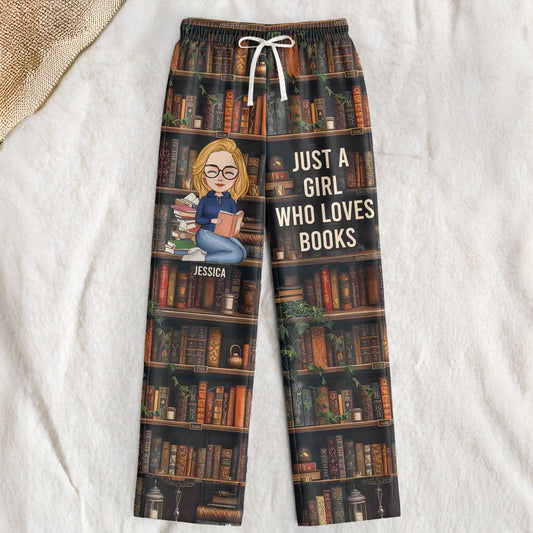 Just A Girl Who Loves Books - Personalized Satin Pajama Set