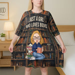 Just A Girl Who Loves Books - Personalized Sleep Tee