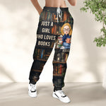 Just A Girl Who Loves Books - Custom Gift Set - Lounge Pants  With Pockets, Custom Pajama Pants, Jogger Sweatpants, Gift For Her