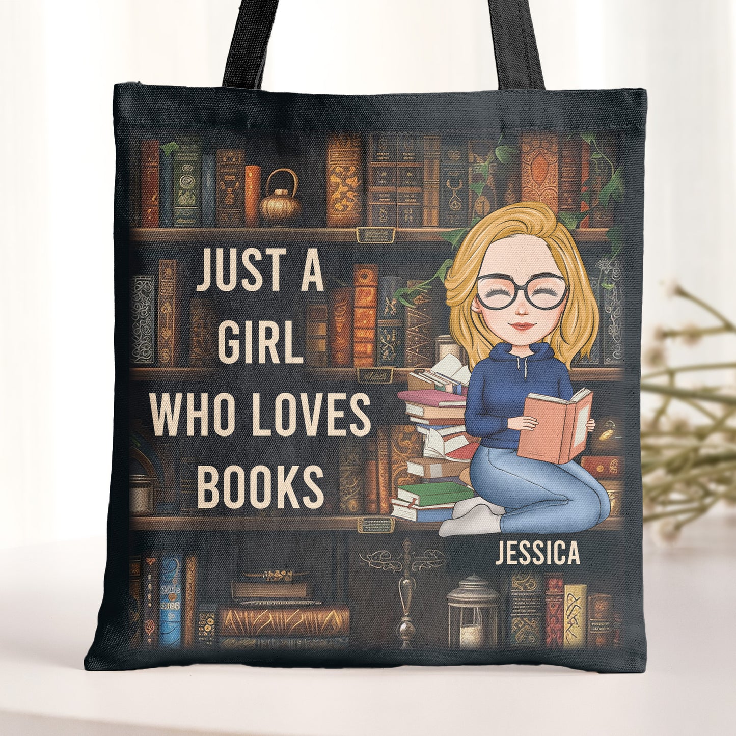 Just A Girl Who Loves Books - Personalized Tote Bag