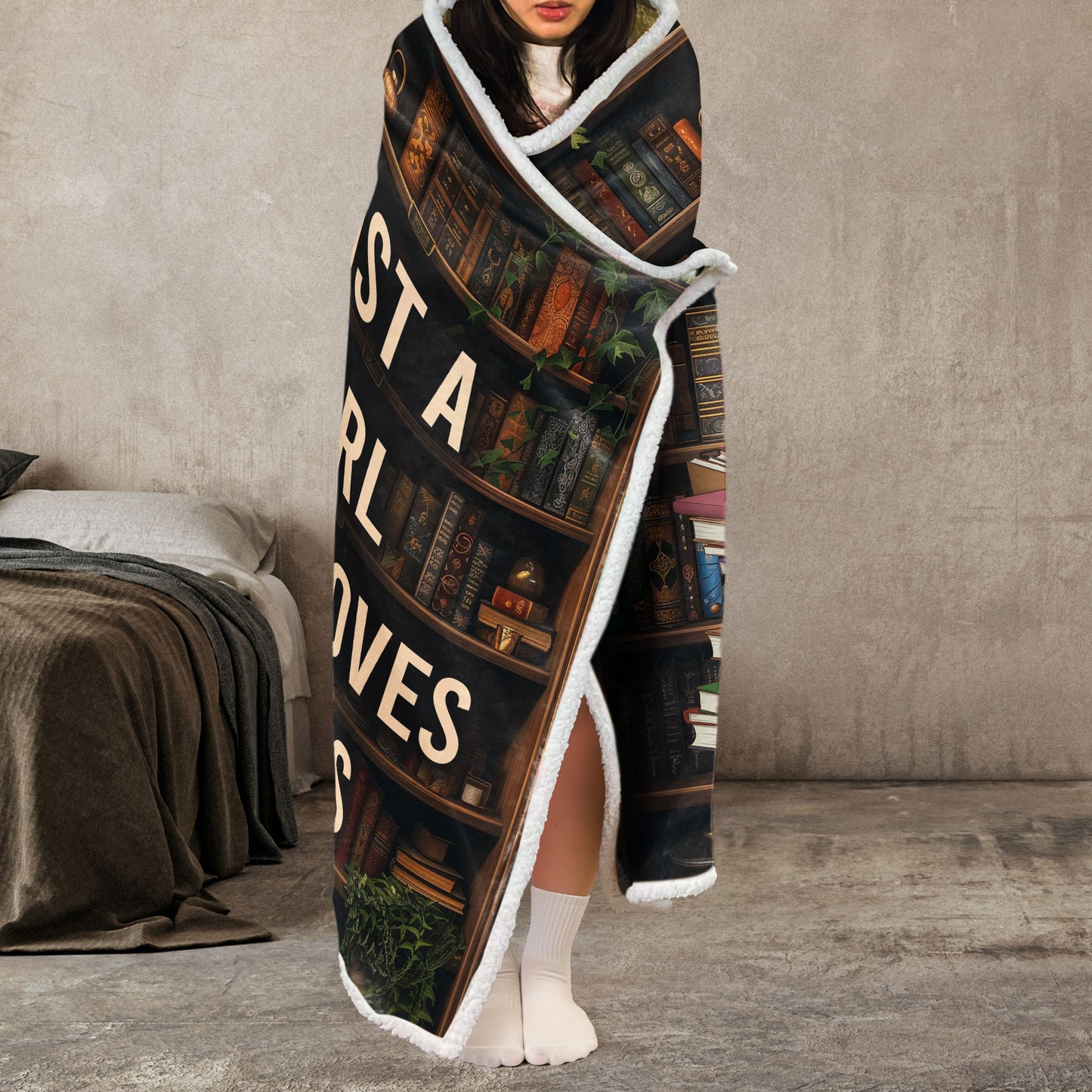 Just A Girl Who Loves Books - Personalized Wearable Blanket Hoodie