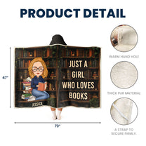 Just A Girl Who Loves Books - Personalized Wearable Blanket Hoodie