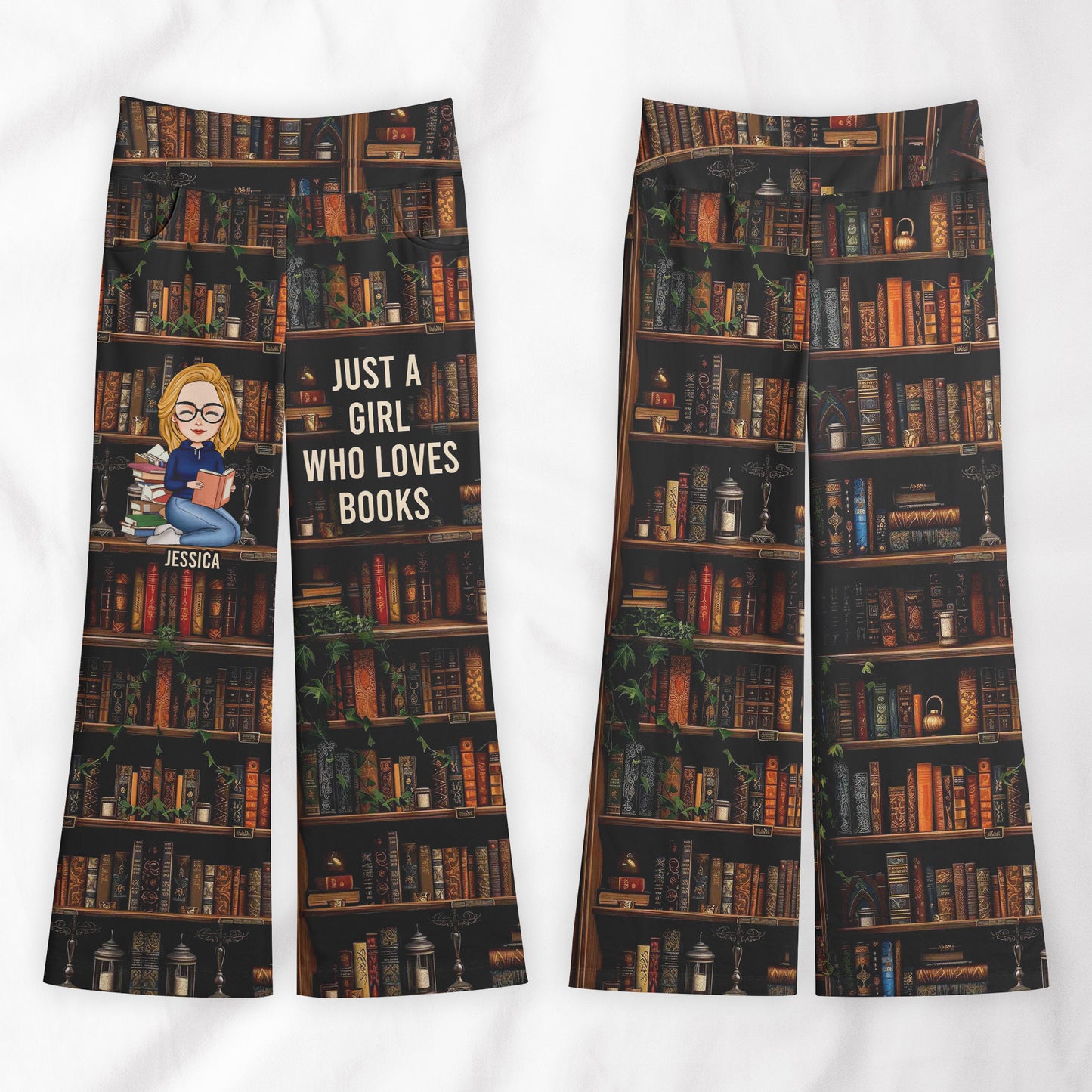 Just A Girl Who Loves Books - Personalized Wide Leg Pants