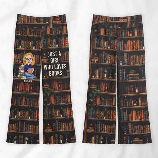 Just A Girl Who Loves Books - Personalized Wide Leg Pants