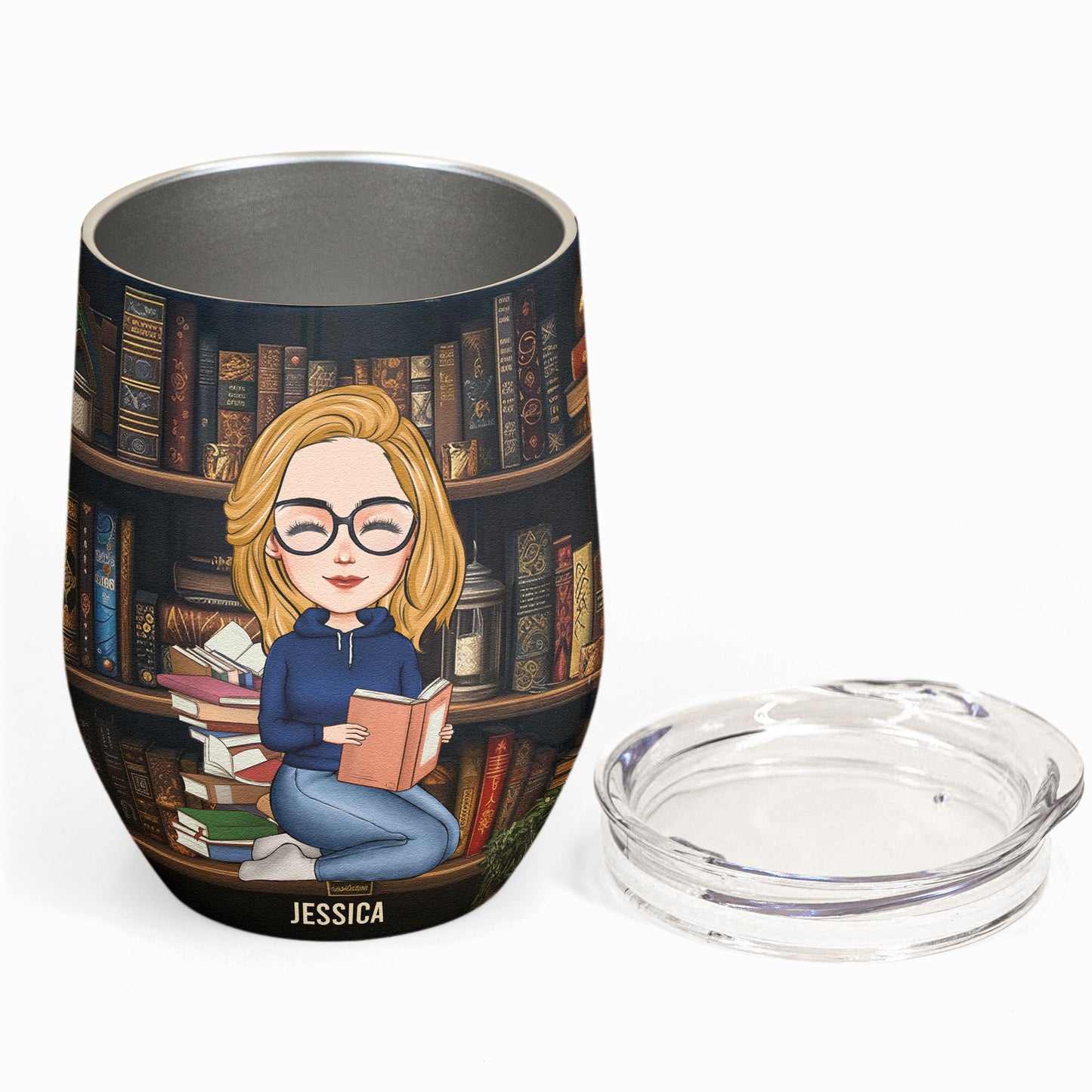 Just A Girl Who Loves Books - Personalized Wine Tumbler