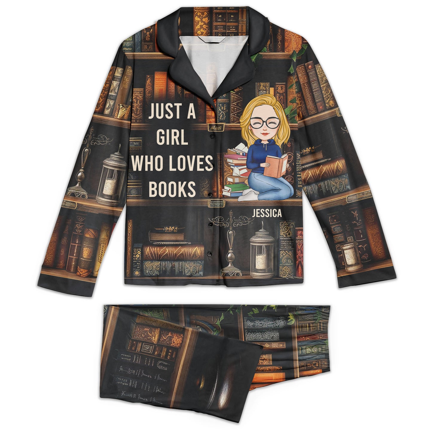 Just A Girl Who Loves Books - Personalized Women's Pajamas Set