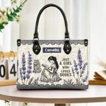 Just A Girl Who Loves Books Regency Lavender - Personalized Leather Bag