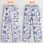 Just A Girl Who Loves Books Toile De Jouy - Personalized Satin Pajama Pants