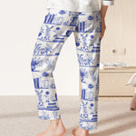 Just A Girl Who Loves Books Toile De Jouy - Personalized Satin Pajama Pants