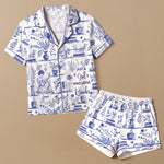 Just A Girl Who Loves Books Toile De Jouy - Personalized Satin Pajama Set
