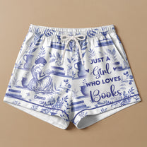 Just A Girl Who Loves Books Toile De Jouy - Personalized Satin Pajama Set