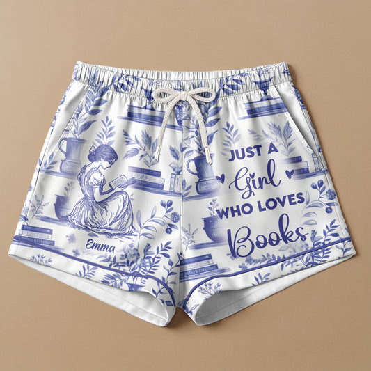 Just A Girl Who Loves Books Toile De Jouy - Personalized Satin Pajama Set