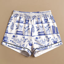 Just A Girl Who Loves Books Toile De Jouy - Personalized Satin Pajama Set