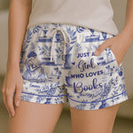 Just A Girl Who Loves Books Toile De Jouy - Personalized Satin Pajama Set