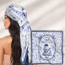 Just A Girl Who Loves Books Toile De Jouy - Personalized Satin Scarf