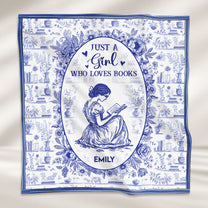 Just A Girl Who Loves Books Toile De Jouy - Personalized Satin Scarf