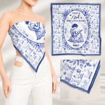 Just A Girl Who Loves Books Toile De Jouy - Personalized Satin Scarf