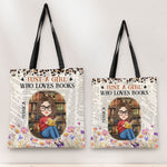 Just A Girl Who Loves Books Vintage Floral Style - Personalized Tote Bag