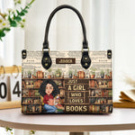 Just A Girl Who Loves Books Vintage - Personalized Leather Bag