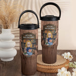 Just A Girl Who Loves Books-Wood Effect - Personalized 30oz Tumbler With Handle