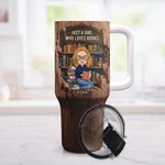 Just A Girl Who Loves Books-Wood Effect - Personalized 40oz Tumbler With Straw