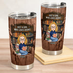 Just A Girl Who Loves Books-Wood Effect - Personalized Tumbler Cup