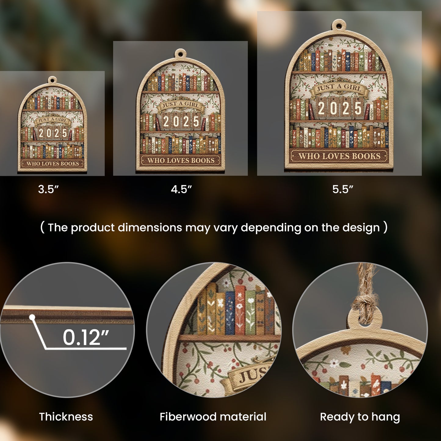 Just A Girl Who Loves Books - Wooden Ornament