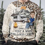 Just A Girl Who Loves Camping Leopard Pattern - Personalized 3D Printed Sweatshirt