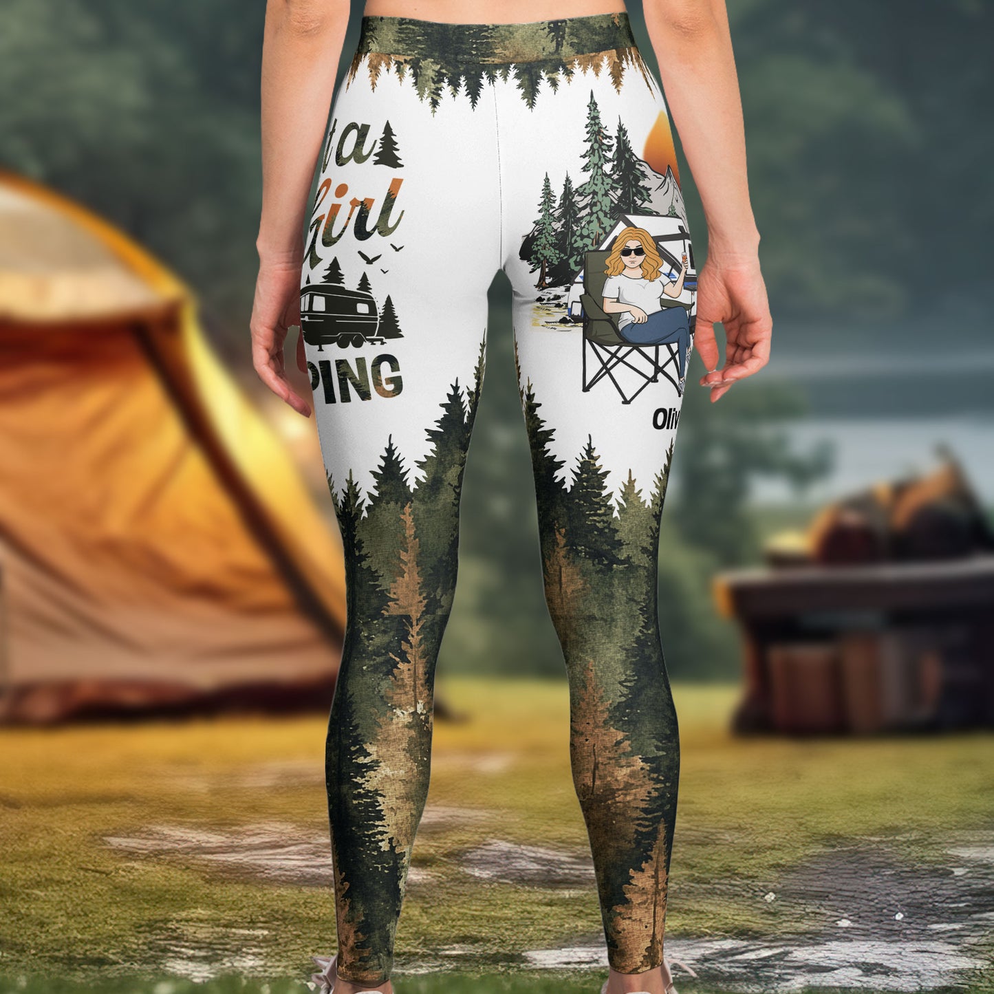 Just A Girl Who Loves Camping - Personalized Leggings