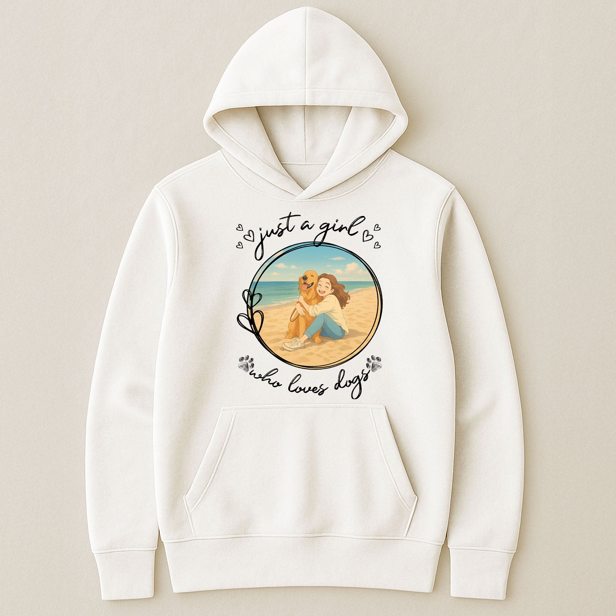 Just A Girl Who Loves Dogs Cartoon Version - Personalized Photo Shirt