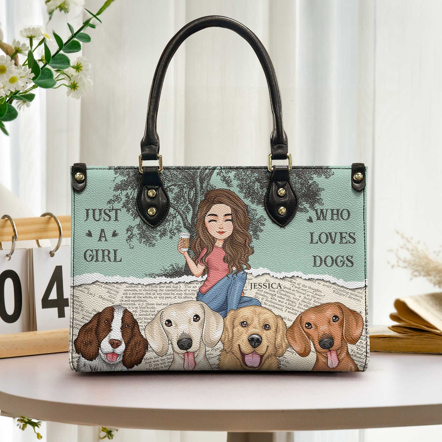 Just A Girl Who Loves Dogs - Personalized Leather Bag