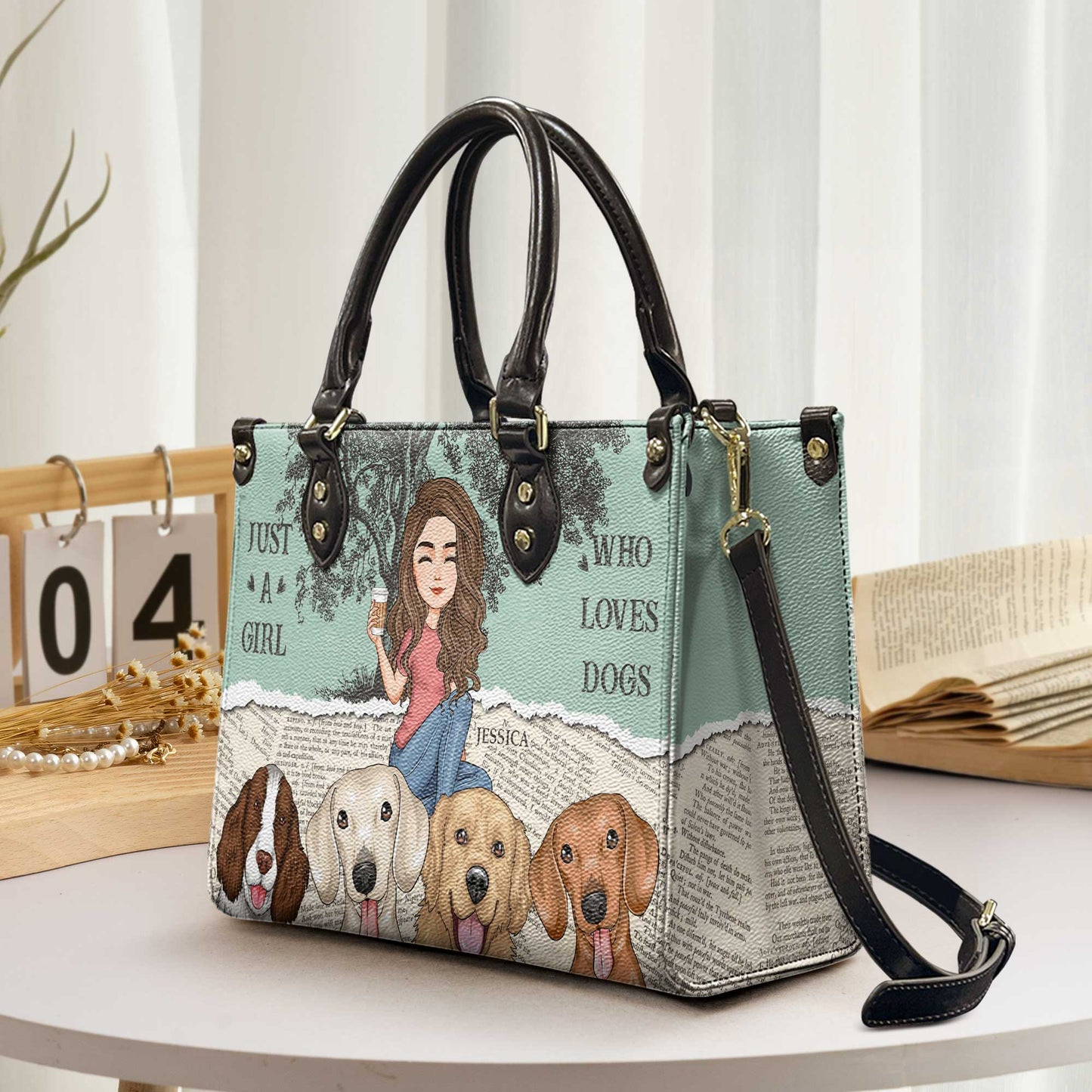 Just A Girl Who Loves Dogs - Personalized Leather Bag