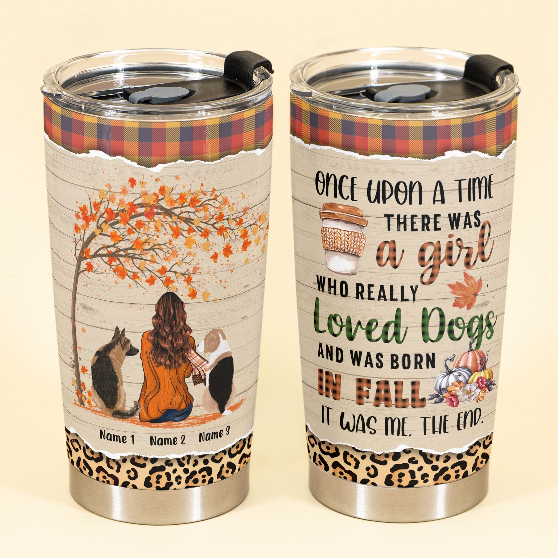 Just A Girl Who Loves Dogs - Personalized Tumbler Cup - Gift For Dog Lover - Fall Birthday