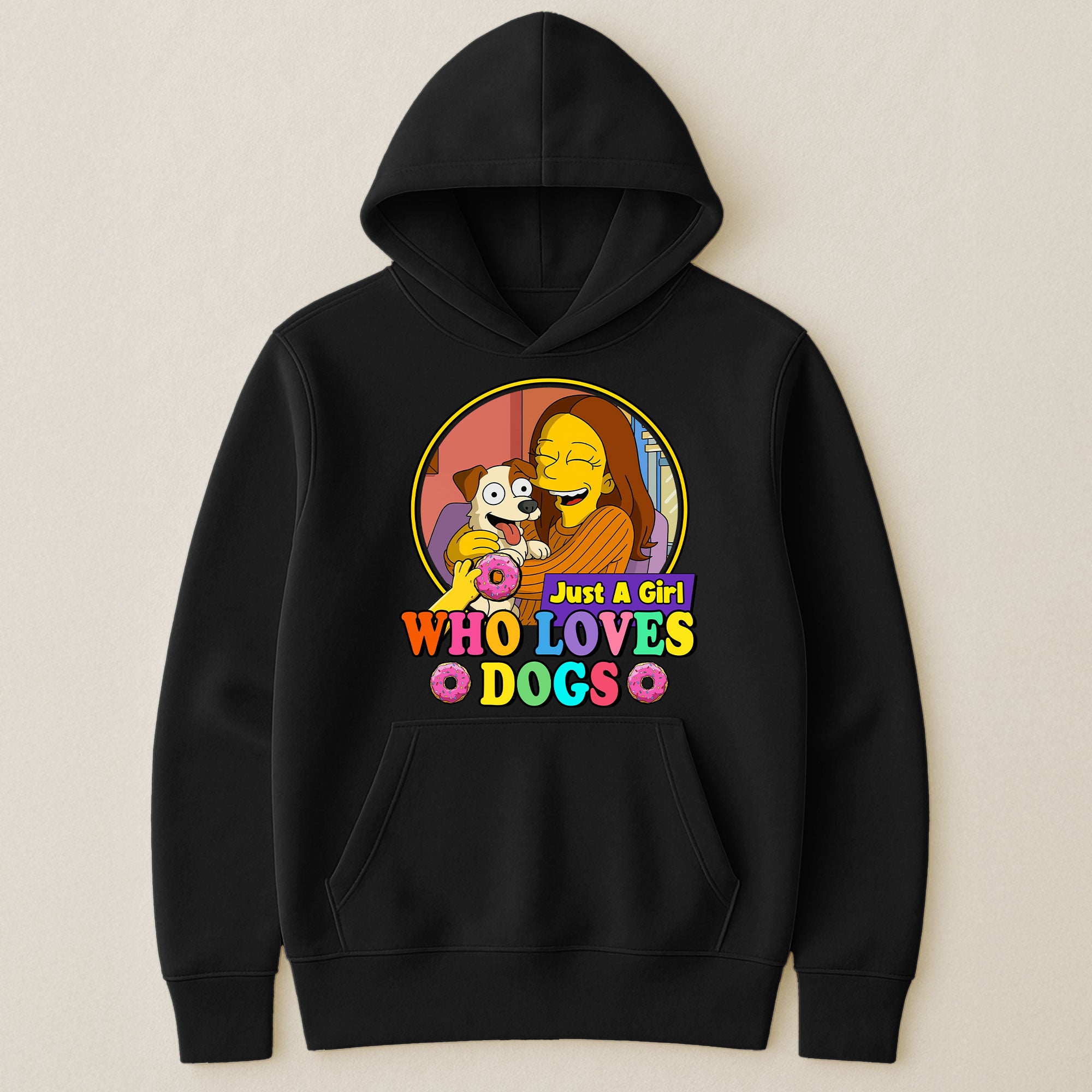 Just A Girl Who Loves Dogs Simpsonized Portrait - Personalized Photo Shirt