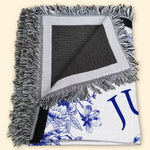Just A Girl Who Loves Dogs Toile De Jouy Chinoiserie - Personalized Woven Blanket